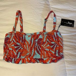 NWT Pour Moi bandeau style bikini top Free Spirit in colour Aqua Palm
